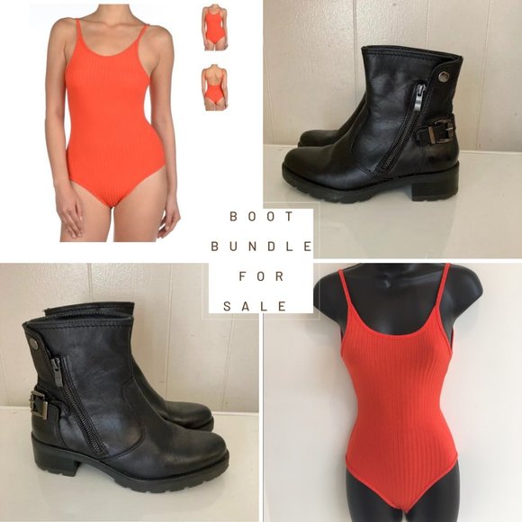 Orange Ribbed Bodysuit - Picture 2 of 6